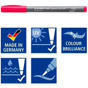 Foto de Marcadores Staedtler Pigment Punta Pincel Con 12 Colores Basicos 