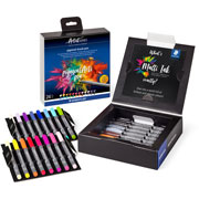 Foto de Marcadores Staedtler Pigment Punta Pincel Con 24 Colores Básicos 