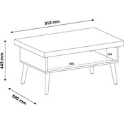 Foto de Mesa de centro Bertolini Lucca Roble Con Off White 