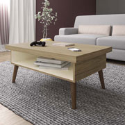 Foto de Mesa de centro Bertolini Lucca Roble Con Off White 