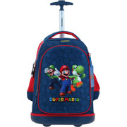 Foto de Mochila Escolar azul con rueditas de  Mario Bros Y Luigi marca Chenson 