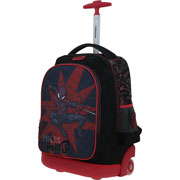 Foto de Mochila Escolar Chenson Miles Morales Con Ruedas Negro/Rojo 