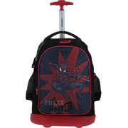 Foto de Mochila Escolar Chenson Miles Morales Con Ruedas Negro/Rojo 