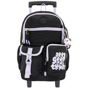 Foto de Mochila Escolar Disvasari Mozioni Black Vibes con Ruedas Negro 