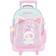 Foto de Mochila Escolar Disvasari Mozioni Bunny Cloud con Ruedas Rosa 