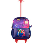 Foto de Mochila Escolar Ruz Mario Bros Luigi 2 Con Ruedas Azul 
