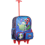 Foto de Mochila Escolar Ruz Mario Bros Yoshi 2 Con Ruedas Azul 