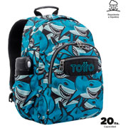 Foto de Mochila escolar Totto Acuarela 6JQ azul 