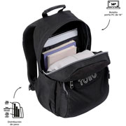 Foto de Mochila escolar Totto Acuarela N02 negro 