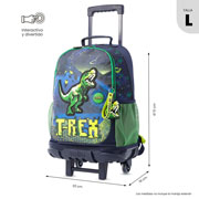 Foto de Mochila Escolar Totto Digisaurio con Ruedas Azul 