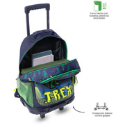 Foto de Mochila Escolar Totto Digisaurio con Ruedas Azul 