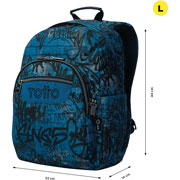 Foto de Mochila Escolar Totto Acuarela Azul y Negro 