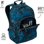 Foto de Mochila Escolar Totto Acuarela Azul y Negro 