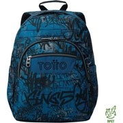 Foto de Mochila Escolar Totto Acuarela Azul y Negro 