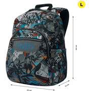 Foto de Mochila Escolar Totto Ma04 Acuarela Gris/Naranja 
