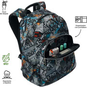 Foto de Mochila Escolar Totto Ma04 Acuarela Gris/Naranja 