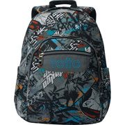 Foto de Mochila Escolar Totto Ma04 Acuarela Gris/Naranja 