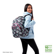 Foto de Mochila Escolar Totto Ma04 Acuarela Gris/Rosa 