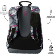 Foto de Mochila Escolar Totto Ma04 Acuarela Gris/Rosa 