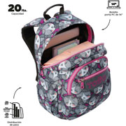 Foto de Mochila Escolar Totto Ma04 Acuarela Gris/Rosa 