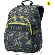 Foto de Mochila Escolar Totto Ma04 Acuarela Gris 