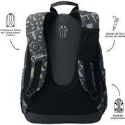 Foto de Mochila Escolar Totto Ma04 Acuarela Gris 