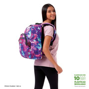 Foto de Mochila Escolar Totto Ma04 Acuarela Morado 