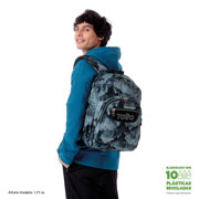 Foto de Mochila Escolar Totto Ma04 Acuarela Negro/Gris 