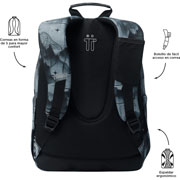 Foto de Mochila Escolar Totto Ma04 Acuarela Negro/Gris 