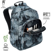 Foto de Mochila Escolar Totto Ma04 Acuarela Negro/Gris 
