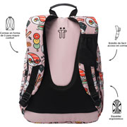 Foto de Mochila Escolar Totto Ma04 Acuarela Rosa 