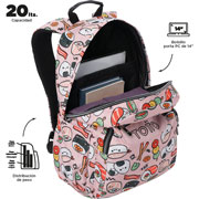 Foto de Mochila Escolar Totto Ma04 Acuarela Rosa 