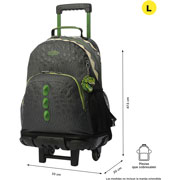 Foto de Mochila Escolar Totto Mj03 Dino Con Ruedas Grisemana A La Vista Erde 
