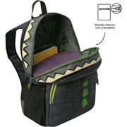 Foto de Mochila Escolar Totto Mj04 Dinoland Grisemana A La Vista Erdd 