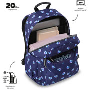 Foto de Mochila Escolar Totto Nacary Glitter Azul 