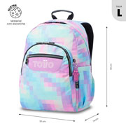 Foto de Mochila Escolar Totto Pixelly Glitter Azul 