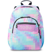 Foto de Mochila Escolar Totto Pixelly Glitter Azul 