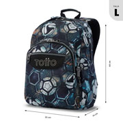 Foto de Mochila Escolar Totto Verat Soccer Negro 