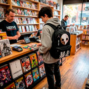 Foto de Mochila Juvenil American Evangelion Angel Negro 