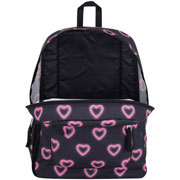 Foto de Mochila Juvenil Jansport Cross Town Happy Hearts Black 