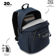 Foto de Mochila Juvenil Totto Ecole Solid Azul 
