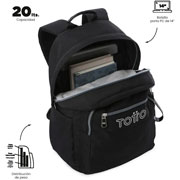 Foto de Mochila Juvenil Totto Ecole Solid Negro 