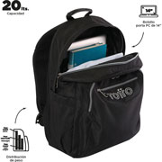 Foto de Mochila Juvenil Totto Ma04 Acuarela Negro 