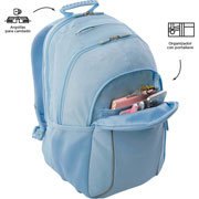 Foto de Mochila Juvenil Totto Ma04 Cambri Porta Laptop Azul Claro 