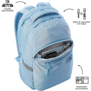 Foto de Mochila Juvenil Totto Ma04 Indo Porta Laptop Azul Claro 