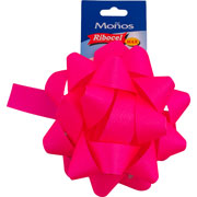 Foto de Moño Ribocel Neon Mate gigante Rosa 