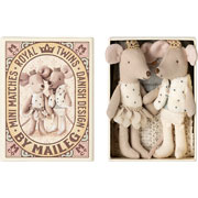 Foto de Muñeco Maileg Royal Twin Mice Litle Sister And Brother Matchbox 
