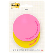 Foto de Notas Adhesivas Post-it Circulares 2.9 Pulgadas con 2 Blocks de 30 Hojas 
