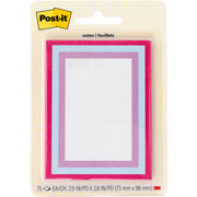 Foto de Notas Adhesivas Post-it Diseno con Margenes 2.9x3.8 Pulgadas con 75 Hojas 