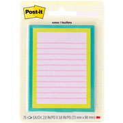 Foto de Notas Adhesivas Post-it Rayadas Rosa 2.9x3.8 Pulgadas con 75 Hojas 
